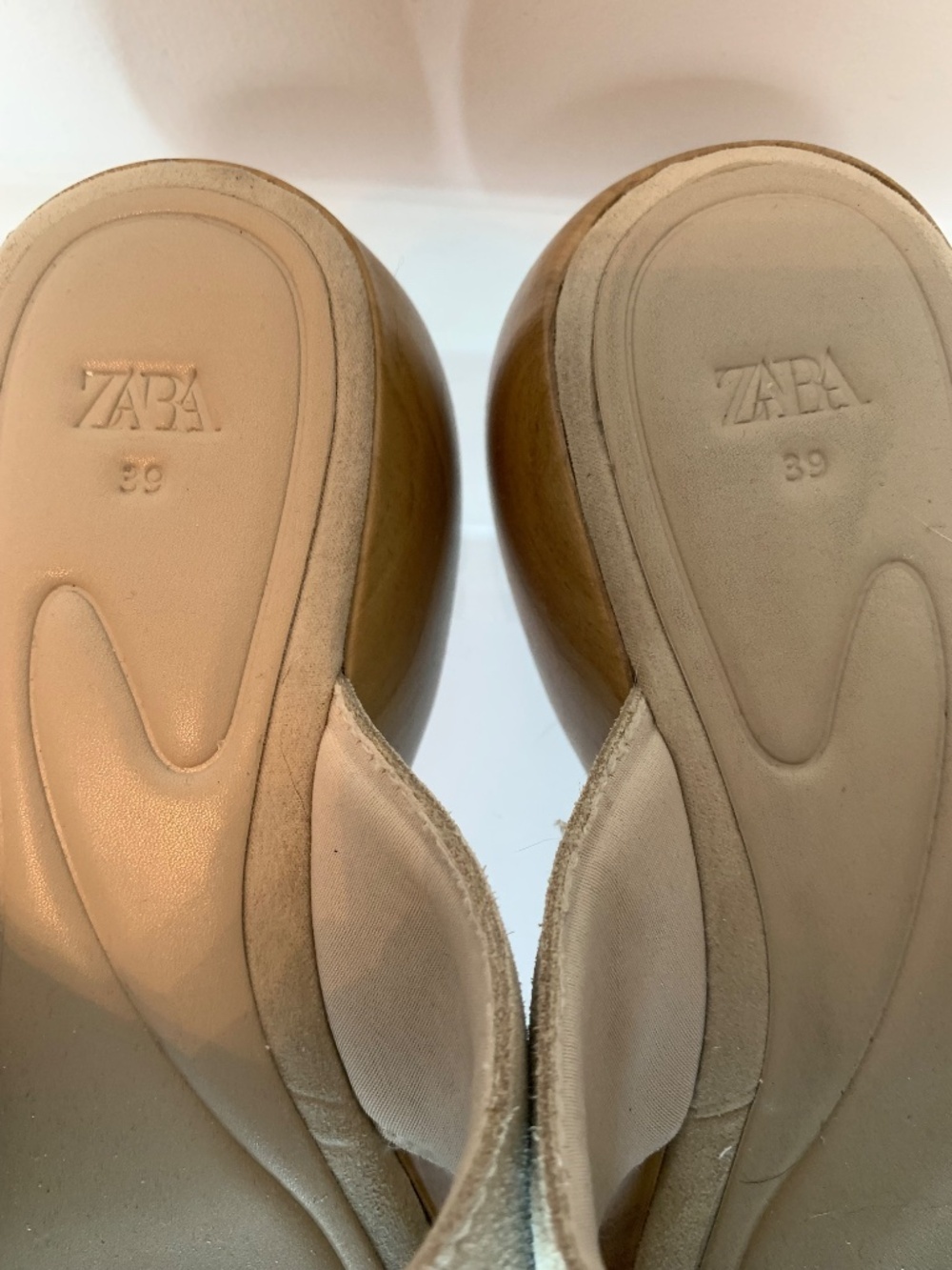 Zara Sand Brown Split Suede Sandals 39 - Picture 9 of 11